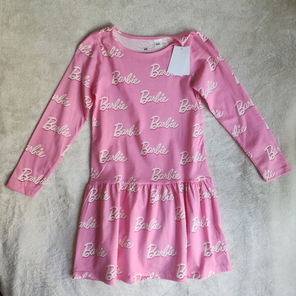 Girl dress barbie dress waist drop pink/cream BNWT - Picture 2 of 7